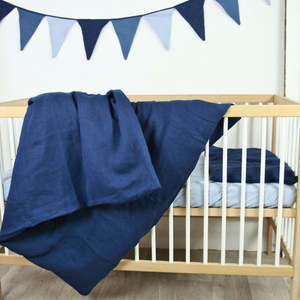 Childrens Bed Linen: KIDS Linen Duvet Set | Navy