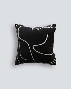 Cushions Throws: Alejandro Cushion - Black - 50% OFF