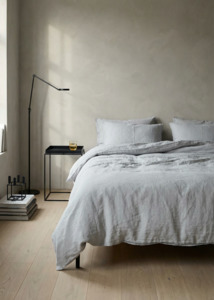 Duvet Covers: Linen Duvet Cover Set | Dove Grey