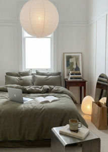 Linen Duvet Cover Set | Olive