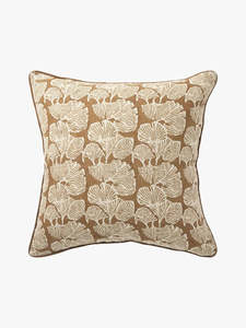 Ginkgo Linen Cushion - Bronze