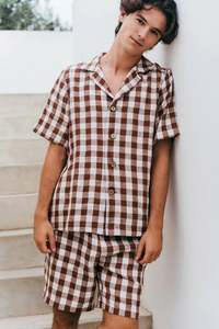 All Mens Fashion: Lennox Linen Set | Mocha Gingham