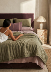 Linen Bedspread | Olive