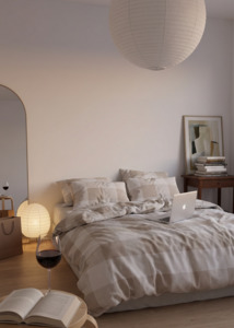 Cotton: Aelia Duvet Cover Set | Mushroom