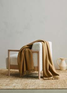 Caramel Throw Blanket - 100% New Zealand Wool