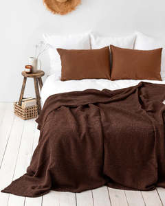 Throws Blankets: Waffle Blanket – Dark Chocolate