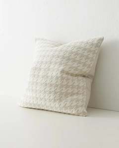 Checkers Cushion: Houndstooth Cushion | Beige