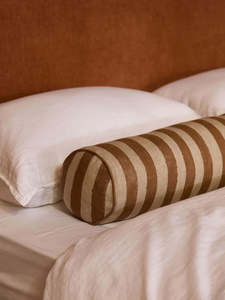 Living: Grand Linen Bolster Cushion - Bronze