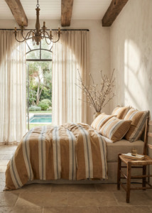 Capri Stripe Duvet Cover | Rust