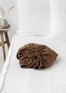 Linen Fitted Sheet | Café