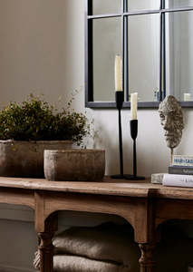 Hand forged, cast iron Candlestick