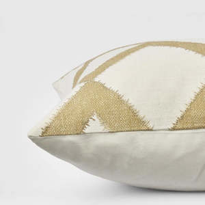 The Hayfield Cushion Cover in White / Mustard