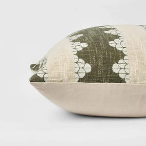 The Ellsbeth Cushion Cover in Green / White
