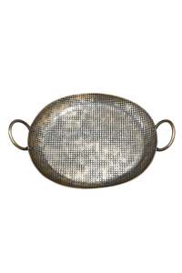 Serveware Trays: ANKARA Tray with Handles - Vintage Brass