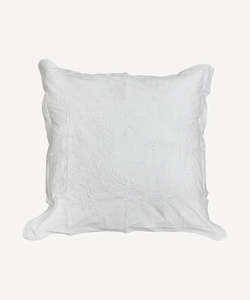 Embroidered Cotton Euro Covers - White