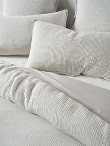 Cotton Gauze Check Duvet Set – Blue
