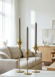 Homewares: Gold Candleholders | Flower
