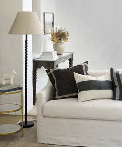 Homewares: Black Twisted Lamp Base