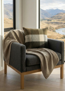 Homewares: Lodge Lambswool cushion Ivy