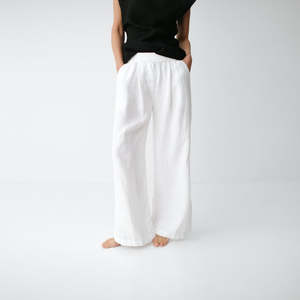 Pants: Linen Pants | White