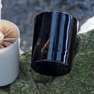 Bathroom: Glass Toilet Brush Holder