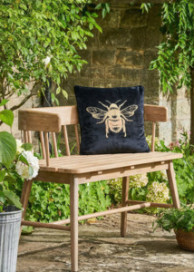 Velvet Bee Cushion | Black & Gold