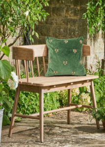 Cushions Throws: Embroidered Bee Cushion | Green