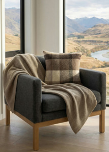 Lodge Lambswool cushion Mocha