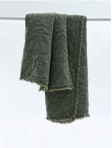 Cotton: Mayan Throw Olive