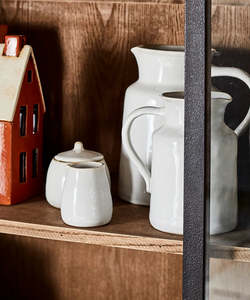 Kitchen: Rustic Stoneware Milk Jug | Off White