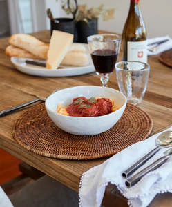 Serveware Trays: Rustic Stoneware Small Serving Bowl | Off White | 25cm