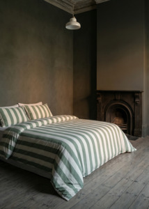Back In Stock New: Bari Stripe Duvet Cover - Green