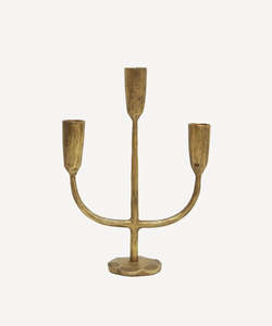 3 Stand Gold Candle Holder