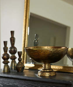Homewares: Babylon Bowl on Stand ~ Antique Gold