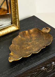 Homewares: Aged Gold Leaf Plate