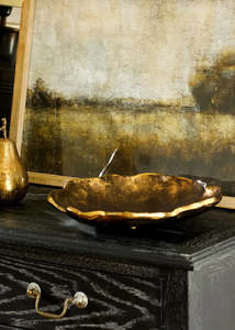 Aged Gold Iron Bowl