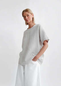 Tops: Hirokko Linen Top - Oyster