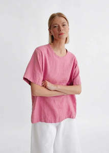 Hirokko Linen Top - Blossom Pink