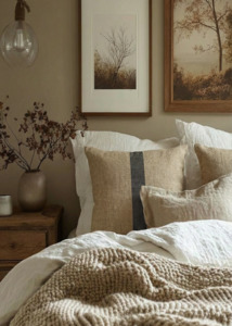 Handloom Cushion - Natural & Indgio