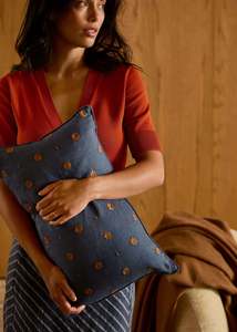 Cushions Throws: Bonita Linen Cushion - Indigo