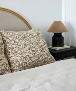 Quilts Bed Covers: Handblock Euro – Olive Velvet