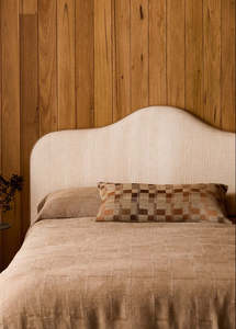 Textured Linen Bedcover | Caramel