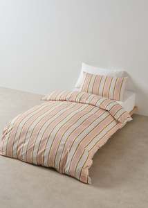 Cotton: Childrens Duvet Cover | Pink Sailor Stripe