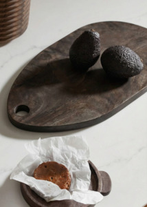 Kitchen: Dark Brown Wooden Chopping or Display Board