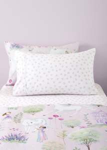 King Single Bed Linen Online Nz: Fitted Sheet Set - Lots of Love -Lilac