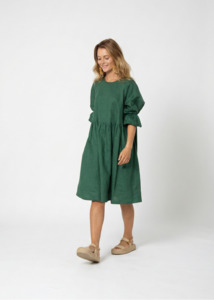 Oversized Linen Dress - Green