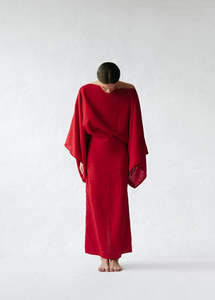 Dresses: Kiko Linen Dress | Red