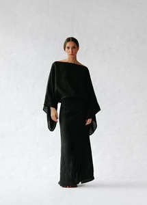 Dresses: Kiko Linen Dress | Black