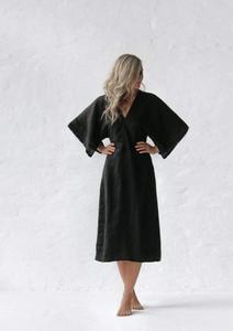 Dresses: Yuko Linen Dress | Black