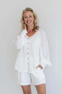 Tops: Mika Linen Blouse - Off White